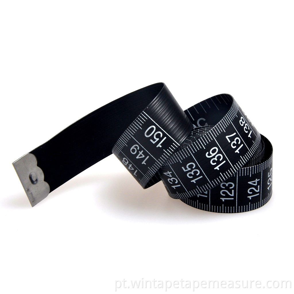Réguas de corte e costura pretas sob medida de 60 polegadas tipos de presentes promocionais de medidores para medidas com Seu logotipo